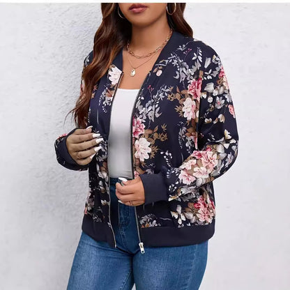 Casual Thin Spring And Autumn Coat Trendy Plant Print