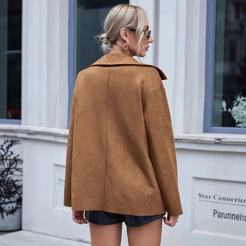 All-match Leather Cardigan Slim-fit Jacket Women